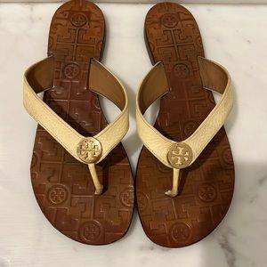 Tory Burch leather flip flops